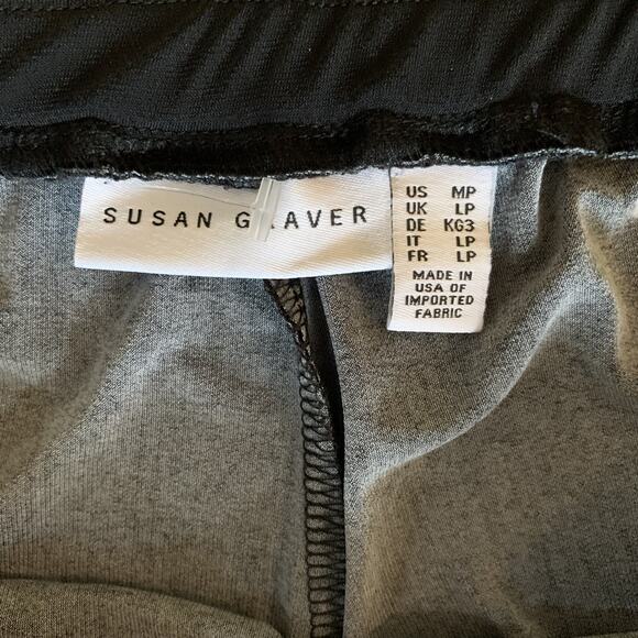 NEW SUSAN‎ GRAVER LIQUID KNIT WOMEN'S BLACK FLORAL PULL-ON PANTS MP - Picture 3 of 8